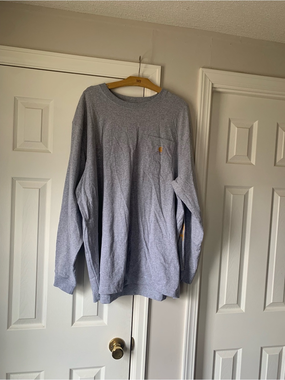 Carhartt Long Sleeve Pocket Tee - Light Heather Gray